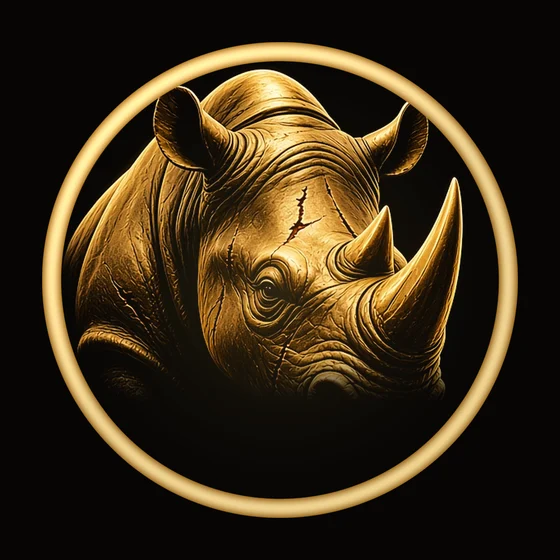 Rhinoro Gaming gold rhino medallion